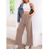 image:imageAleumdr Wide Leg Sweatpants for Women Trendy Fashion High Waisted Drawstring Loose Long Pants with PocketsBrown