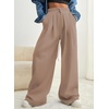 image:imageAleumdr Wide Leg Sweatpants for Women Trendy Fashion High Waisted Drawstring Loose Long Pants with PocketsBrown