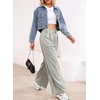 image:imageAleumdr Wide Leg Sweatpants for Women Trendy Fashion High Waisted Drawstring Loose Long Pants with PocketsGray