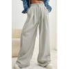image:imageAleumdr Wide Leg Sweatpants for Women Trendy Fashion High Waisted Drawstring Loose Long Pants with PocketsGray