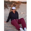 image:imageAleumdr Womens Barrel Sweatpants Fleece Wide Leg Baggy Pants with PocketsA5 Burgundy