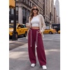 image:imageAleumdr Womens Barrel Sweatpants Fleece Wide Leg Baggy Pants with PocketsA5 Burgundy
