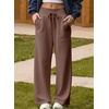 image:imageAleumdr Womens Wide Leg Sweatpants High Waisted Lounge Pants with PocketsA10 Brown