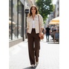 image:imageAleumdr Womens Wide Leg Sweatpants High Waisted Lounge Pants with PocketsA4 Brown