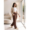 image:imageAleumdr Womens Wide Leg Sweatpants High Waisted Lounge Pants with PocketsA4 Brown