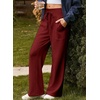 image:imageAleumdr Womens Wide Leg Sweatpants High Waisted Lounge Pants with PocketsA5 Wine Red