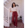 image:imageAleumdr Womens Wide Leg Sweatpants High Waisted Lounge Pants with PocketsA5 Wine Red