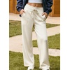 image:imageAleumdr Womens Wide Leg Sweatpants High Waisted Lounge Pants with PocketsA8 White