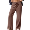 image:imageAleumdr Womens Wide Leg Sweatpants High Waisted Lounge Pants with PocketsA10 Brown