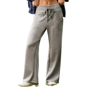 image:imageAleumdr Womens Wide Leg Sweatpants High Waisted Lounge Pants with PocketsA2 Light Grey