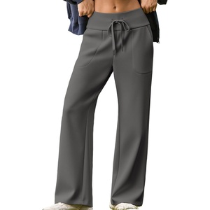 image:imageAleumdr Womens Wide Leg Sweatpants High Waisted Lounge Pants with PocketsA7 Dark Grey