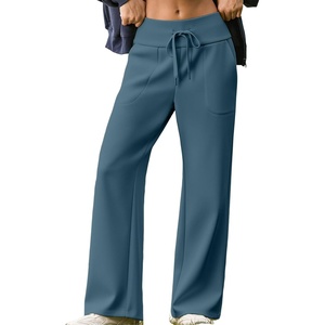 image:imageAleumdr Womens Wide Leg Sweatpants High Waisted Lounge Pants with PocketsA9 Real Teal