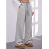 image:imageAleumdr Womens Sweatpants Double Waistband Wide Leg Pants with PocketsGray