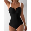 image:imageAleumdr Womens One Piece Swimsuit Tummy Control V Neck SwimwearAaa Black