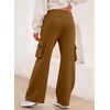 image:imageAleumdr Womens Cotton Cargo Sweatpants High Waisted Wide Leg Joggers PantsCamel
