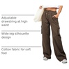image:imageAleumdr Womens Cotton Cargo Sweatpants High Waisted Wide Leg Joggers PantsCoffee Brown