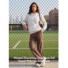 image:imageAleumdr Womens Cotton Cargo Sweatpants High Waisted Wide Leg Joggers PantsCoffee Brown