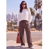 image:imageAleumdr Womens Cotton Cargo Sweatpants High Waisted Wide Leg Joggers PantsCoffee Brown