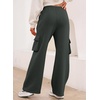 image:imageAleumdr Womens Cotton Cargo Sweatpants High Waisted Wide Leg Joggers PantsDark Grey