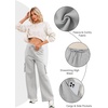 image:imageAleumdr Womens Cotton Cargo Sweatpants High Waisted Wide Leg Joggers PantsGray Ash