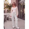 image:imageAleumdr Womens Cotton Cargo Sweatpants High Waisted Wide Leg Joggers PantsLight Grey Ash