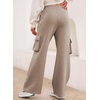 image:imageAleumdr Womens Cotton Cargo Sweatpants High Waisted Wide Leg Joggers PantsSimply Taupe Brown