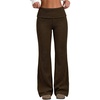 image:imageAleumdr Womens Ribbed Knit Lounge Pants Causal Comfy Fold Over Pajama PantsA2 Coffee
