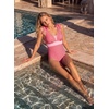 image:imageAleumdr Womens One Piece Swimsuit Print Tie Shoulder Tummy Control SwimwearPink