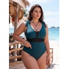 image:imageAleumdr Womens One Piece Swimsuit Print Tie Shoulder Tummy Control SwimwearSail Blue