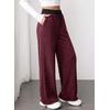 image:imageAleumdr 2026 Fall Womens Color Block Ribbed Lounge Pants with PocketsGrape Wine