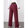 image:imageAleumdr 2026 Fall Womens Color Block Ribbed Lounge Pants with PocketsGrape Wine