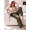 image:imageAleumdr 2026 Fall Womens Color Block Ribbed Lounge Pants with PocketsGreen