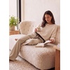 image:imageAleumdr 2026 Fall Womens Color Block Ribbed Lounge Pants with PocketsJet Stream White