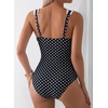 image:imageAleumdr Womens One Piece Swimsuit Ruffle Drawstring Tummy Control SwimwearBlack