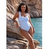 image:imageAleumdr Womens One Piece Swimsuit Ruffle Drawstring Tummy Control SwimwearBlue