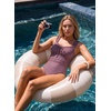 image:imageAleumdr Womens One Piece Swimsuit Ruffle Drawstring Tummy Control SwimwearBrown