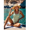 image:imageAleumdr Womens One Piece Swimsuit Ruffle Drawstring Tummy Control SwimwearFloral Yellow