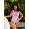 image:imageAleumdr Womens One Piece Swimsuit Ruffle Drawstring Tummy Control SwimwearPink