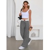 image:imageAleumdr Womens Wide Leg Casual Pants Elastic Waist Flowy Palazzo PantsA1 Black Stripe