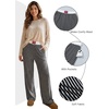 image:imageAleumdr Womens Wide Leg Casual Pants Elastic Waist Flowy Palazzo PantsA1 Black Stripe