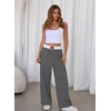 image:imageAleumdr Womens Wide Leg Casual Pants Elastic Waist Flowy Palazzo PantsA1 Black Stripe