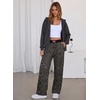 image:imageAleumdr Womens Wide Leg Casual Pants Elastic Waist Flowy Palazzo PantsA2 Black Leopard