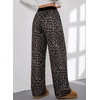 image:imageAleumdr Womens Wide Leg Casual Pants Elastic Waist Flowy Palazzo PantsA2 Black Leopard
