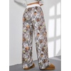 image:imageAleumdr Womens Wide Leg Casual Pants Elastic Waist Flowy Palazzo PantsA3 Grey Maple Leaf