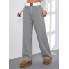 image:imageAleumdr Womens Wide Leg Casual Pants Elastic Waist Flowy Palazzo PantsA4 Black Plaid