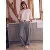 image:imageAleumdr Womens Wide Leg Casual Pants Elastic Waist Flowy Palazzo PantsA4 Black Plaid