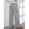 image:imageAleumdr Womens Wide Leg Casual Pants Elastic Waist Flowy Palazzo PantsA4 Black Plaid