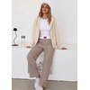 image:imageAleumdr Womens Wide Leg Casual Pants Elastic Waist Flowy Palazzo PantsA5 Light Brown Stripe