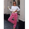 image:imageAleumdr Womens Wide Leg Casual Pants Elastic Waist Flowy Palazzo PantsA6 Rose Red