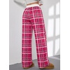 image:imageAleumdr Womens Wide Leg Casual Pants Elastic Waist Flowy Palazzo PantsA6 Rose Red